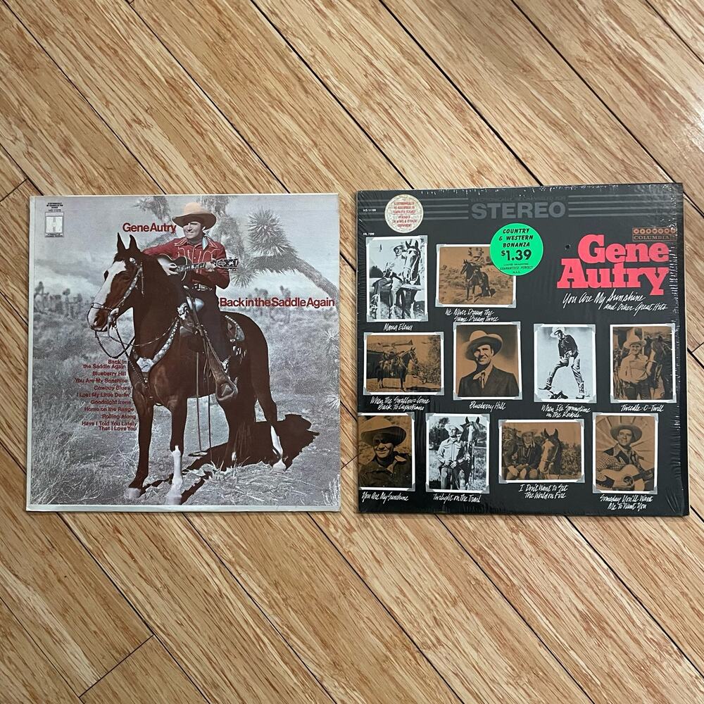 Lot of 2 Gene Autry LPs Vintage Vinyl Records country albums